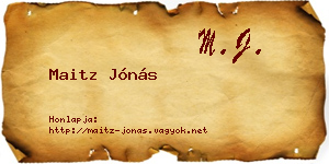 Maitz Jónás névjegykártya